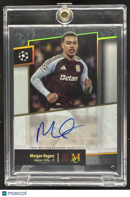 2024 Topps Museum Collection UEFA Club Morgan Rogers #AA-MR Archival Auto Gold /50