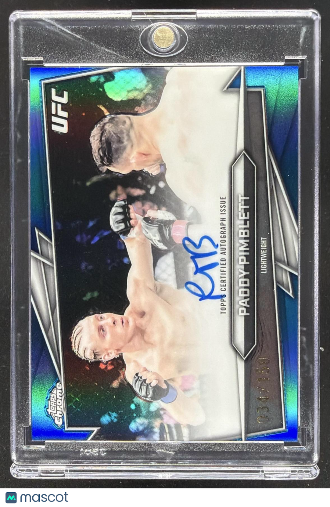 2026 Topps Chrome UFC Paddy Pimblett #BAV-PP Auto Blue Refractor 34/150