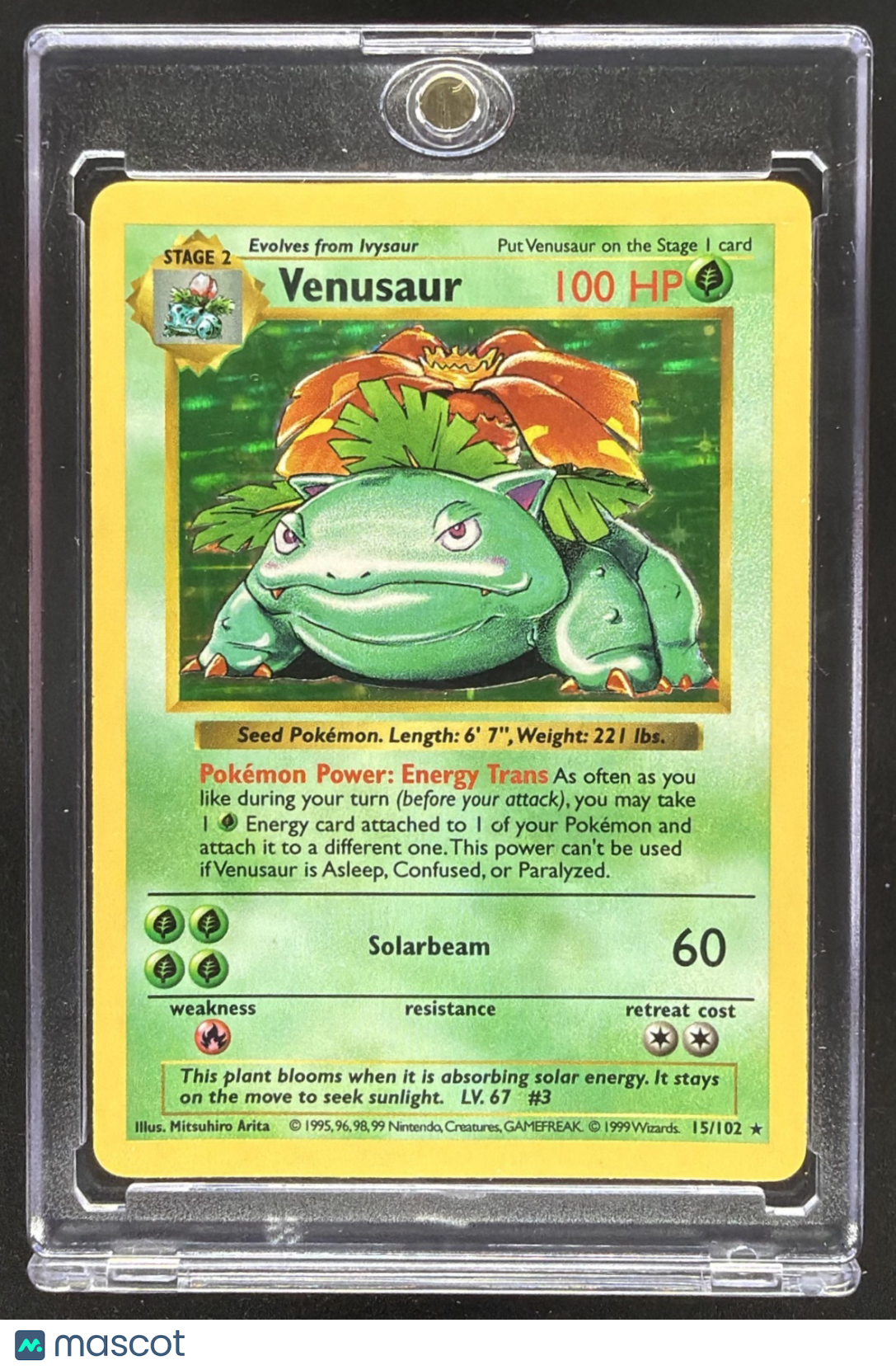 1999 Pokemon Venusaur SHAWDOLESS #15/102 Set Holo