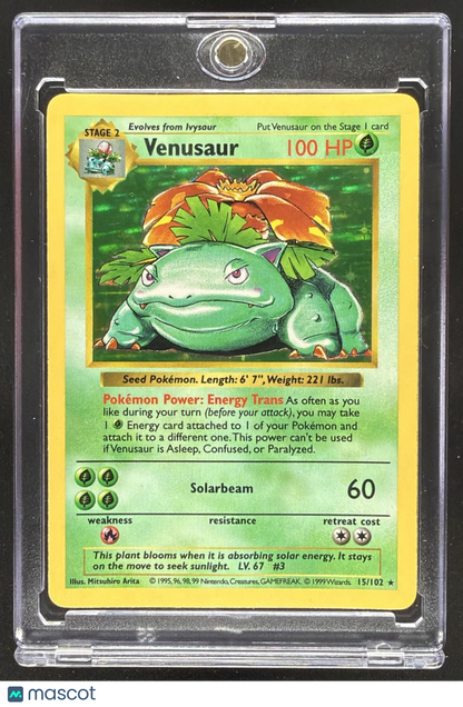 1999 Pokemon Venusaur SHAWDOLESS #15/102 Set Holo