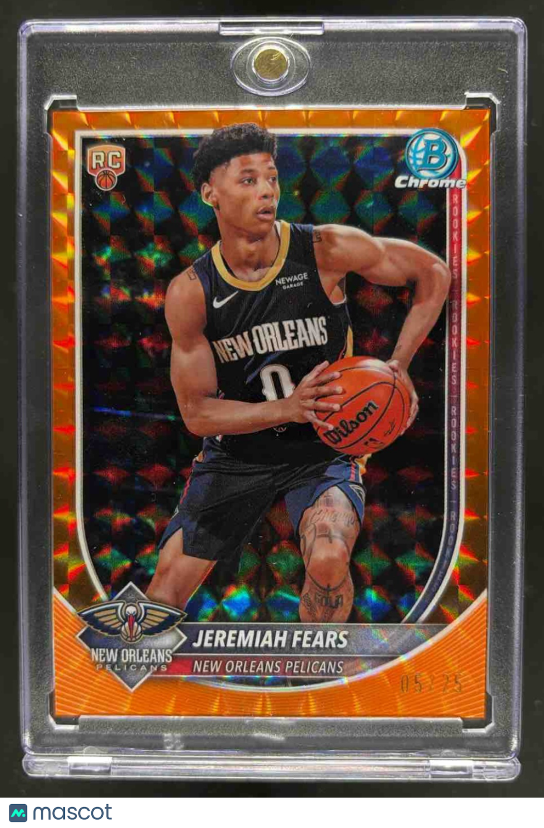 2025 Bowman Chrome Jeremiah Fears Orange Geo Rookie /25