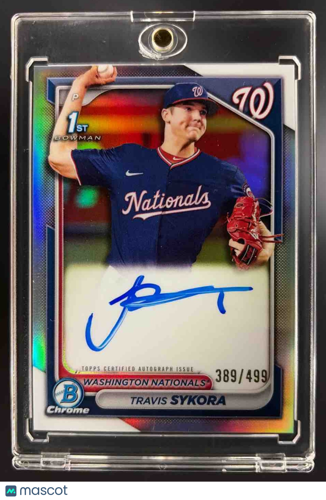 2024 Bowman Travis Sykora #CPA-TSY Chrome Auto Refractor /499 1st