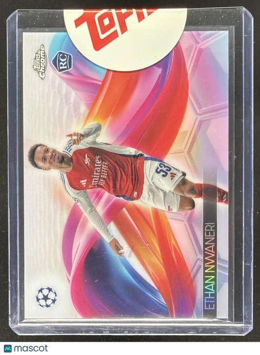 2024-25 Topps Chrome UEFA Club Competitions Ethan Nwaneri #H-11 Helix RC