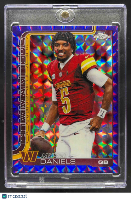 2025 Topps Chrome Jayden Daniels #295 Image Variation Purple Geo Refractor /75