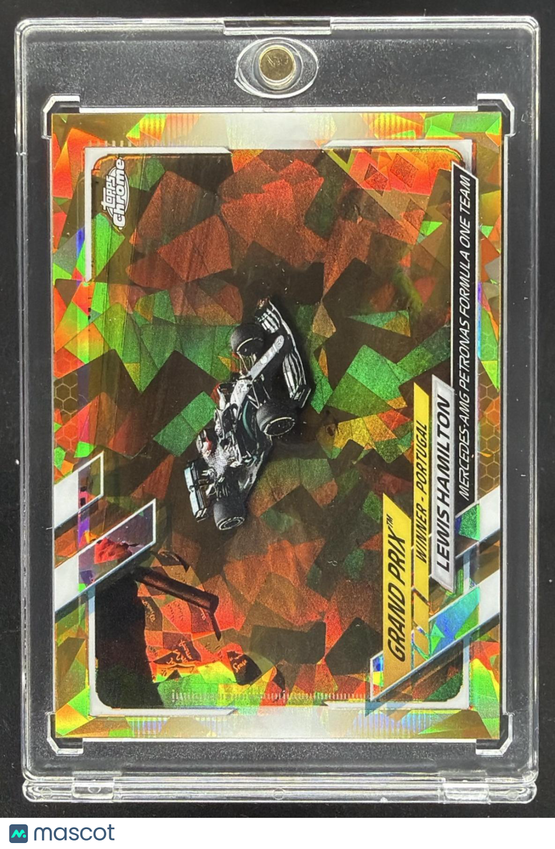 2021 Topps Chrome Formula 1 Lewis Hamilton #96 Gold Sapphire Flag Refractor /50