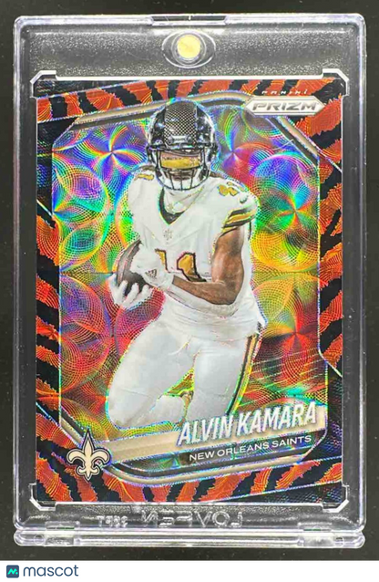 2025 Panini Prizm Alvin Kamara #190 Tiger Stripe Saints