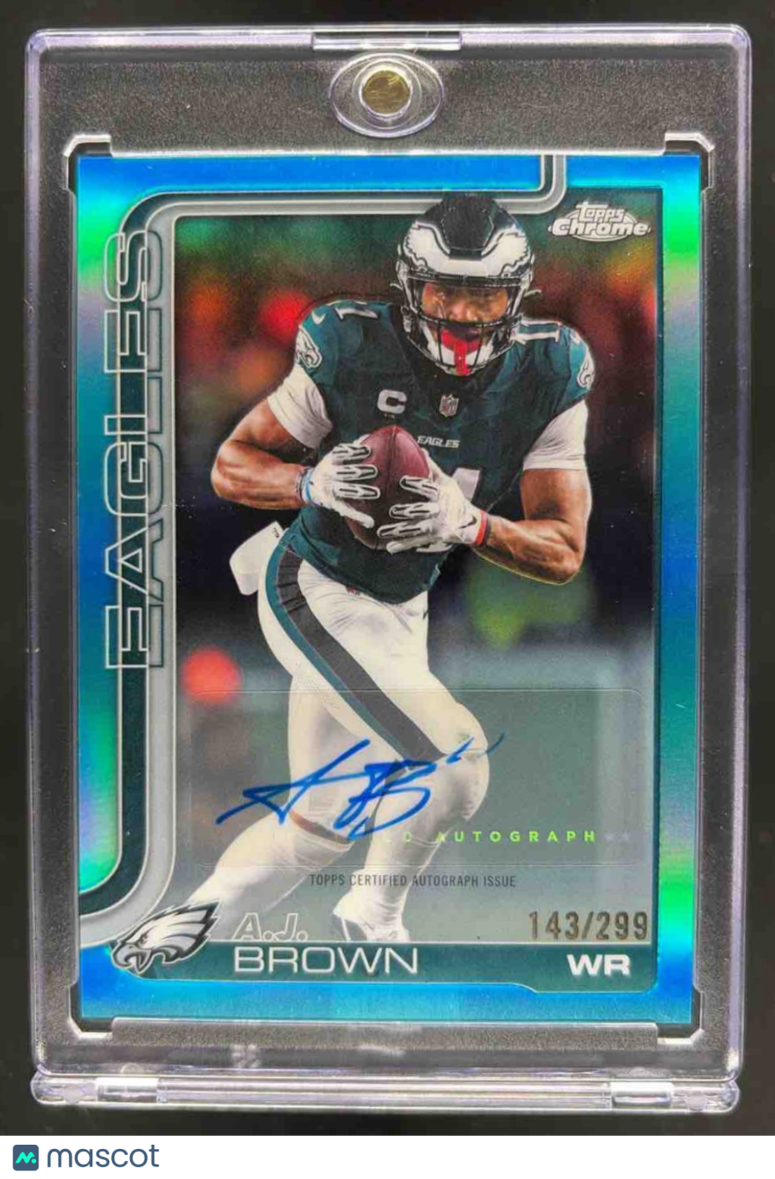 2025 Topps Chrome A.J. Brown #BA-AB Auto Teal Refractor 143/299