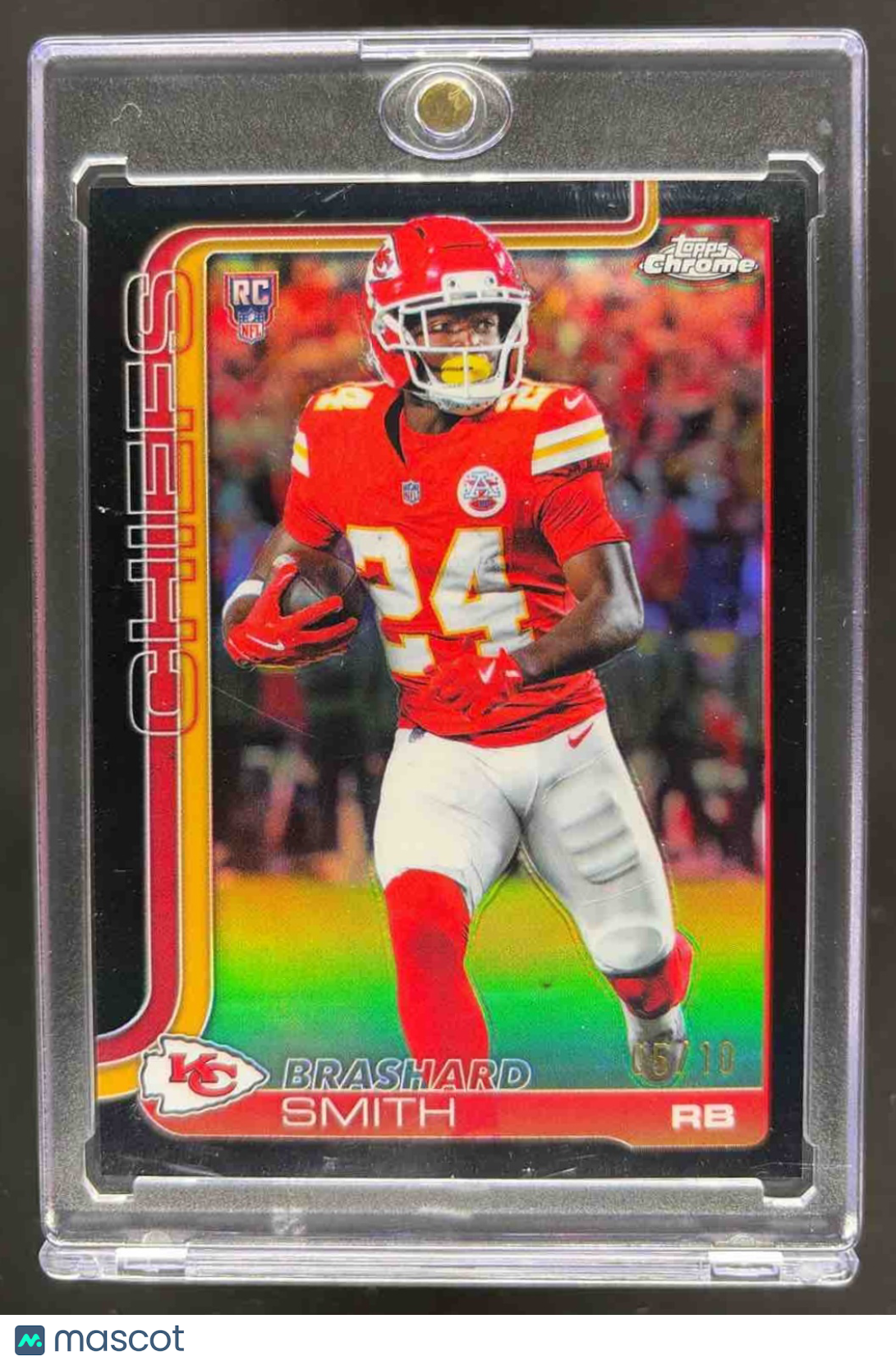 2025 Topps Chrome Brashard Smith #311 Rookie Football Black Refractor /10 RC