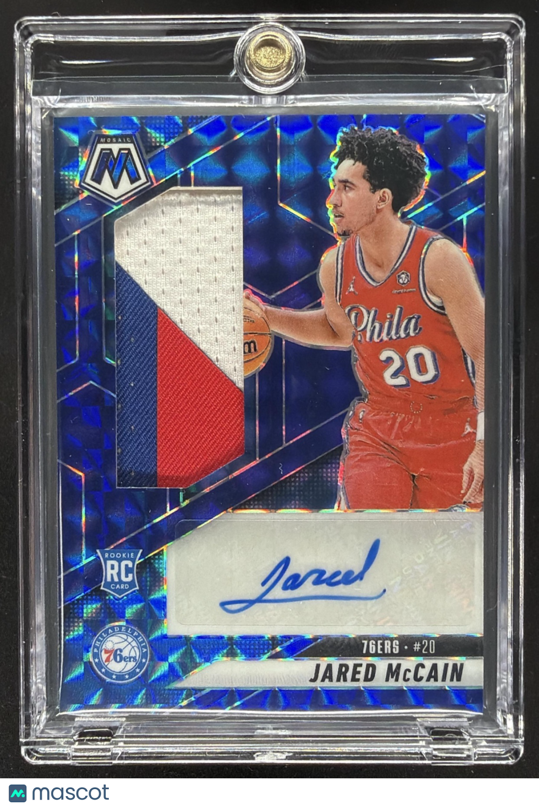 2024-25 Panini Mosaic Jared McCain #RJA-JAR Rookie Jersey Auto Choice Mosaic RC